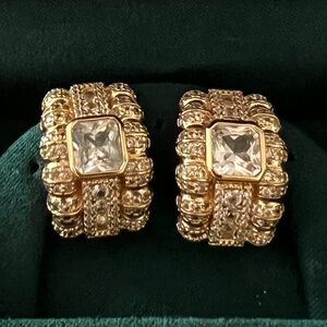 Dorsey Crawford Asscher Cut Lab Grown Sapphire Earrings - Gold
